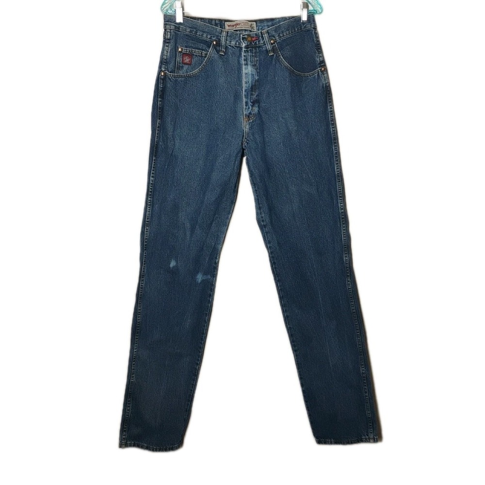 Wrangler PBR 33x38 (31x37) Tall Mens Dark‎ Denim Blue Jeans Minor Flaw Thrashed